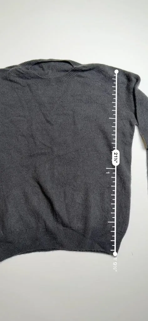 Preppy Basic Dark Grey Stretchy Crewneck Long Sleeve Knit Sweater - Image 3