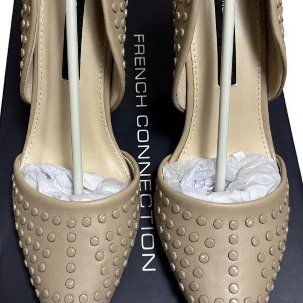 French Connection Studded d'Orsay Heels 6.5 Forever Cement NIB - Image 11