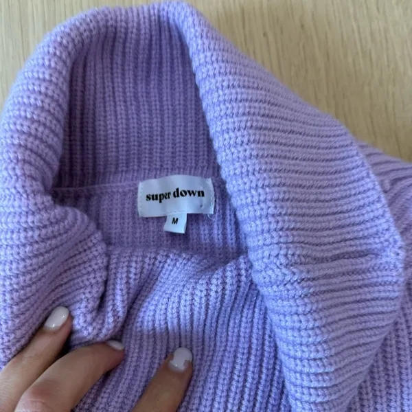 Superdown Revolve  Frankie Lavender Knit Sweater Size Medium 1966 - Image 6