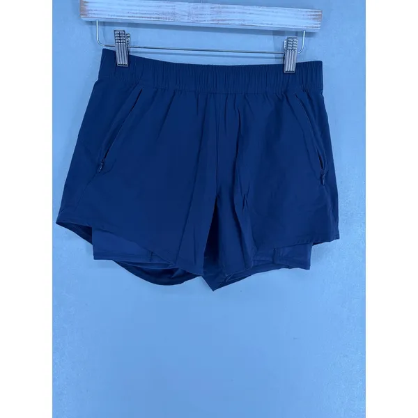 Fair Harbor Womens Athletic Shorts Navy Blue Lined Zipper Pockets XS - Image 2