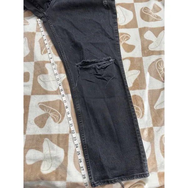 Abercrombie & Fitch The 90's Straight Ultra High Rise Black‎ Jeans Size 35 - Image 9