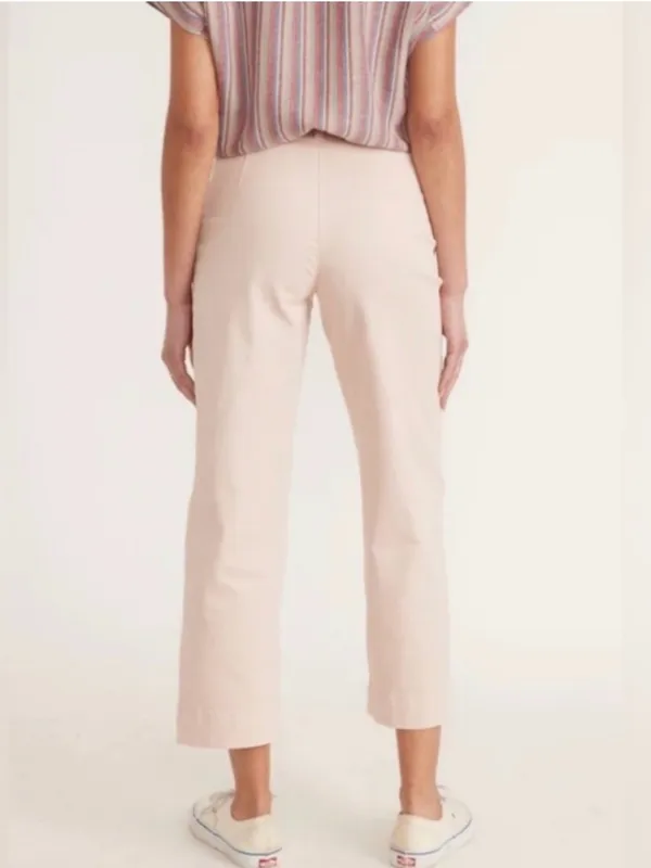 Marine Layer Bridget Slim Wide Leg Crop Pants in Peach Whip - Image 3