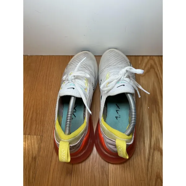 Nike Air Max 270 Shoes Womens Size 10 White Yellow Orange Running FZ3624-100 - Image 6