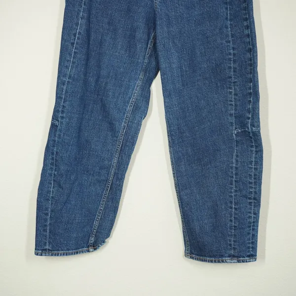 Old Navy Women's Size 10 High-Rise Barrel Leg Jeans Dark Wash Blue Denim - Image 3