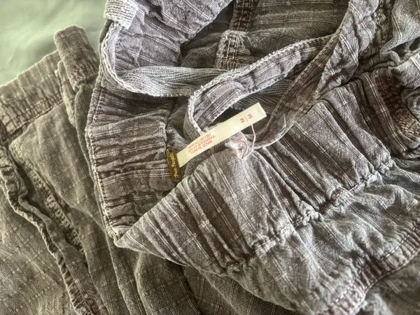 Free People Brown Plaid Utility Overalls Jumpsuit Size Medium - Image 13