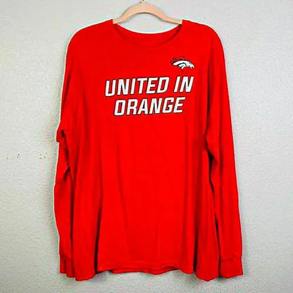 NFL Team Apparel Denver Broncos United In Orange Long Sleeve‎ Top XL - Image 2