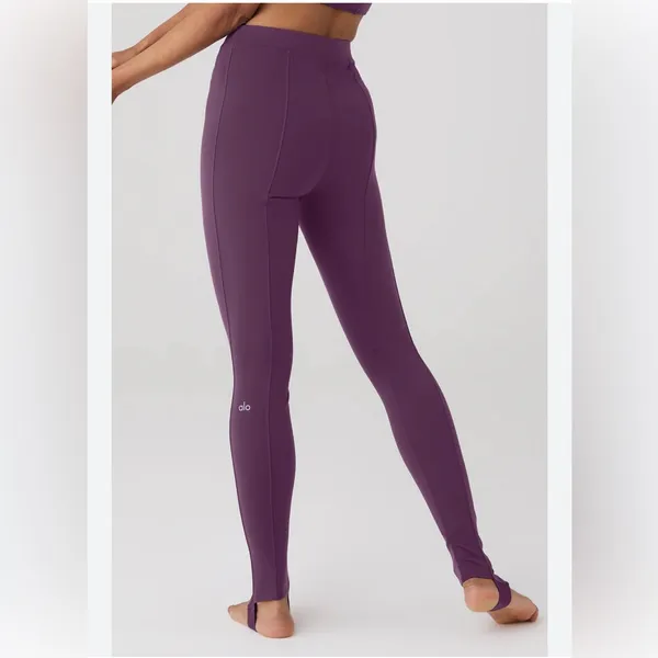 Alo Yoga Airlift Suit Up Stirrup Leggings in a gorgeous plum purple shade - Image 2