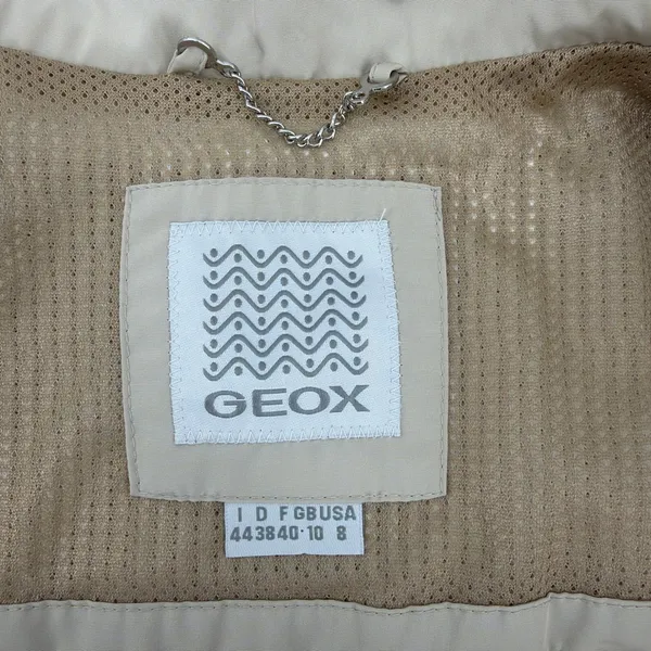 GEOX Respira Womens Beige Utility Jacket Size 8 Breathable Windproof Coat W5220D - Image 12
