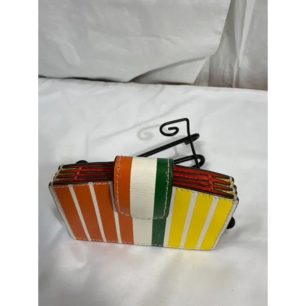 Tory Burch Robinson Stripe Accordion Card Case  EUC - Image 3