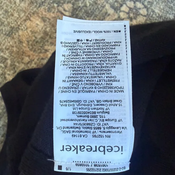 Icebreaker Women ZoneKnit Black Merino Wool Quilted Full Zip Vest Small - Image 6