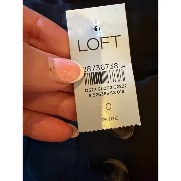 LOFT Pants Women 0 Petite Black NWT High Waist Wide Leg Button Fly Crop Trousers - Image 8