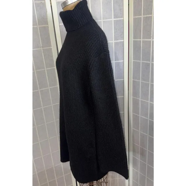 Steve Madden Black Long‎ Sleeve Minimalist Designer Sweater Dress Small NWT - Image 3
