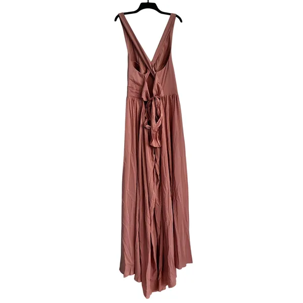 AZAZIE Blush Pink Maxi Dress Criss Cross Open Back Tie Waist - Image 9