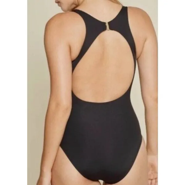 NWT Andie Swim CATALINA 1PC Size XS Black Gold Open‎ Back Coverage Women - Image 2