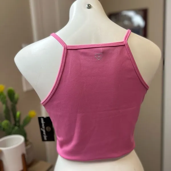 Aerie Athletic Sporty Pink Cropped Tank Top XL Stretch Activewear Sleeveless NWT - Image 4