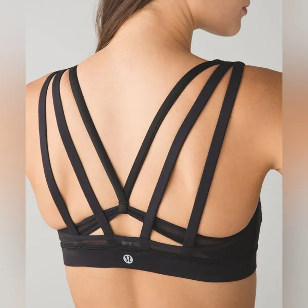 Women’s lululemon athletica Black Multi Strap Energy Bra Exhale Gym Sports Bra 8 - Image 2