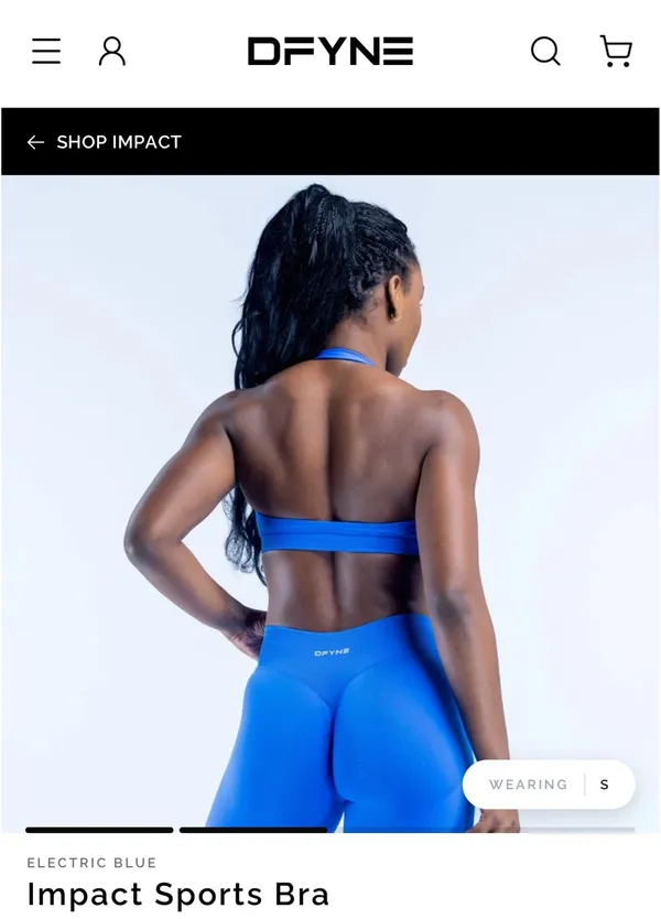 DFYNE Impact Halter Sports Bra | Crimson Red | Small - Image 4