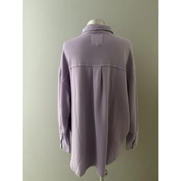 Aerie Shacket Shirt Lumberjane Size M Lilac Grunge Boho Oversized Layer - Image 3