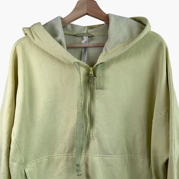 Free People Movement Sweatshirt Hoodie Sz L 1/4 Zip Green Athleisure - Image 5