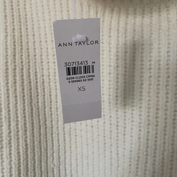 Chenille Turtleneck Chunky Oversize Sweater Winter White Sz XS - Image 8