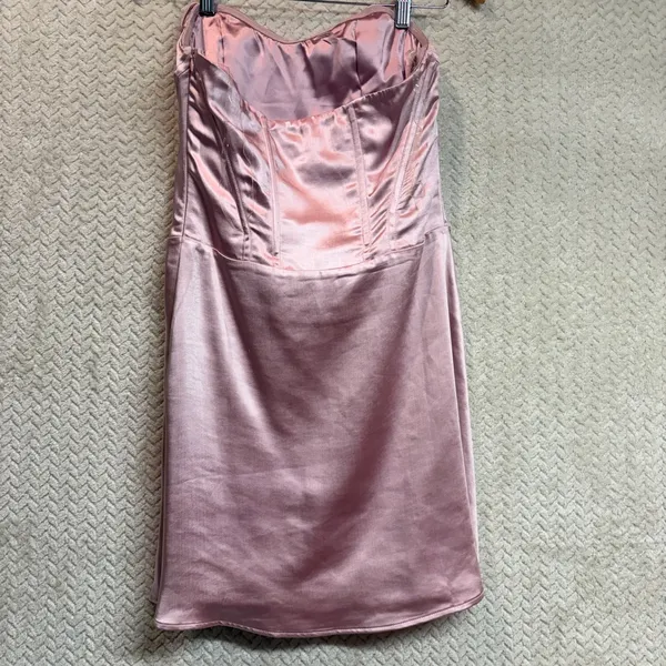 Princess Polly Lorah Pink Satin Corset‎ Mini Dress Lace-Up coquette Y2K US 6 - Image 6