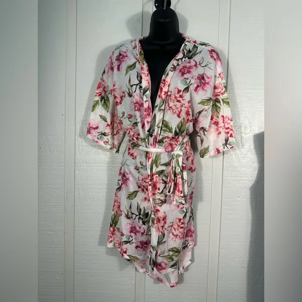 Show Me Your Mumu Floral Short Sleeve Brie Robe Size Small EUC - Image 2