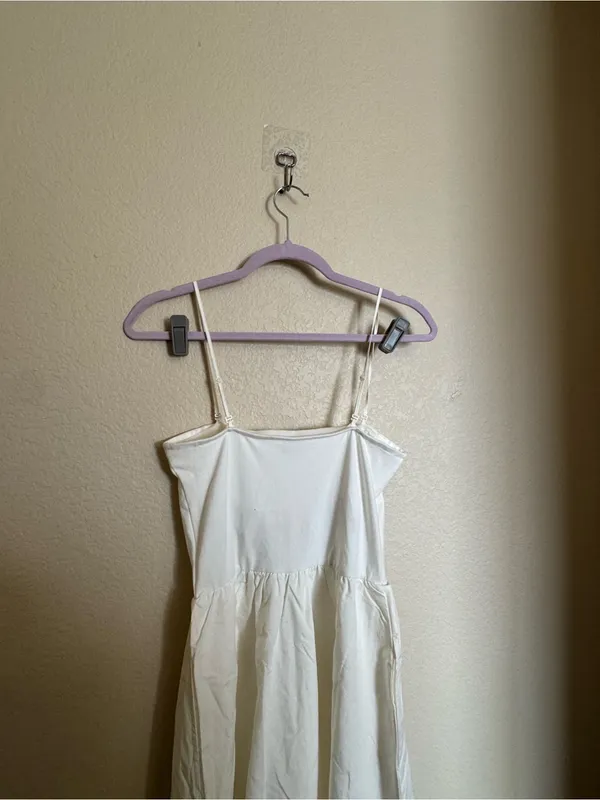Gap Mixed Media Midi Dress Sz Small White‎ NEW strapless poplin summer cotton - Image 5