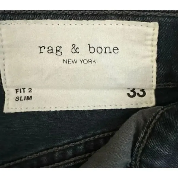 Rag & Bone Fit 2 - Minna Slim Fit Blue Black Stretch Jean SZ 33 #1979 - Image 6