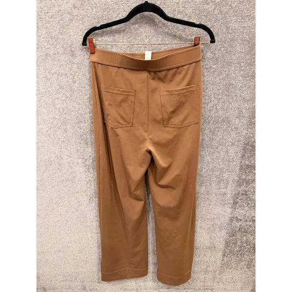 Halara Women Pants M Brown High Waisted Wide Leg Button Front Pockets Stretch - Image 7