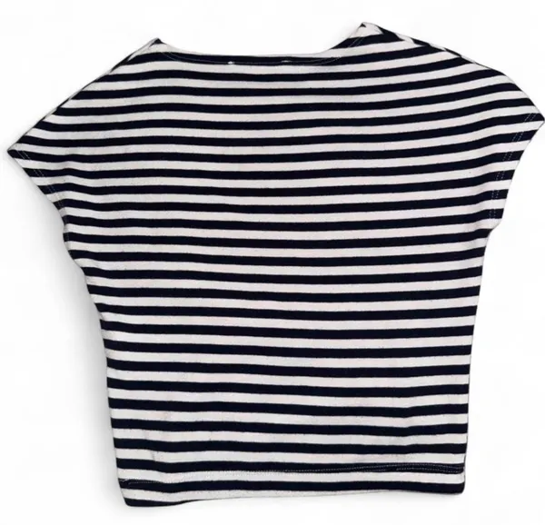 Zara navy & white striped baby tee - Image 2