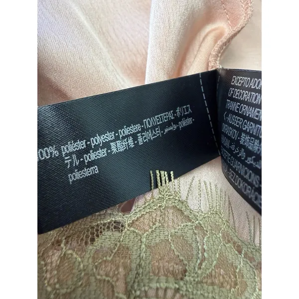 Zara Collection Y2K Lace Tank Dress Satin Pink Brown Fairy Asymmetric Slip - Image 7