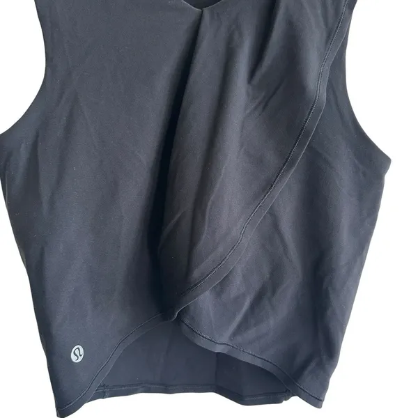 Lululemon Nulu Twist-Back Yoga Tank Top 8 Black Light Support C/D Cups Wisteria - Image 5