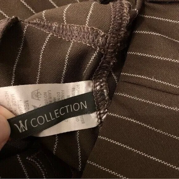 W Collection Brown Wide Leg‎ Pants Medium Stretch Workwear Office Classic - Image 5