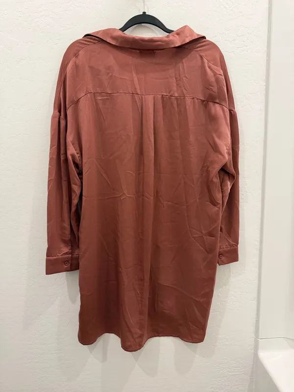 My Kim Collection Shirt Dress Satin Button Down - Image 3