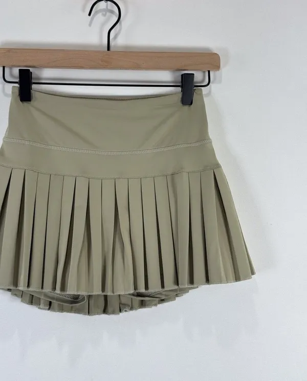 Gold Hinge Womens Skort Green Pleated Mini Tennis Skirt Lined High Waist XS - Image 6