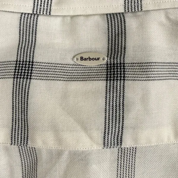 Barbour Summer Tartan Kelso Shirt Womens 12 Cloud/Blue Plaid Cotton British Prep - Image 6
