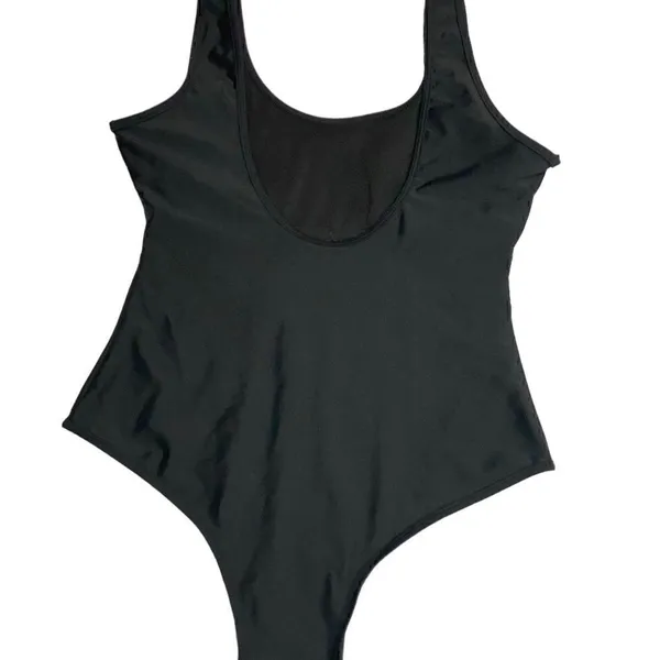 Black High Cut One Piece Swimsuit "The Party" Size Large - Image 3