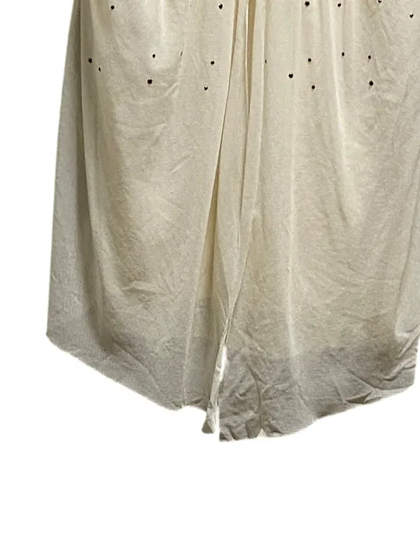 Express Mesh Y2K Babydoll Rhinestone Top Cream Size L Rave Festival Summer Retro - Image 6