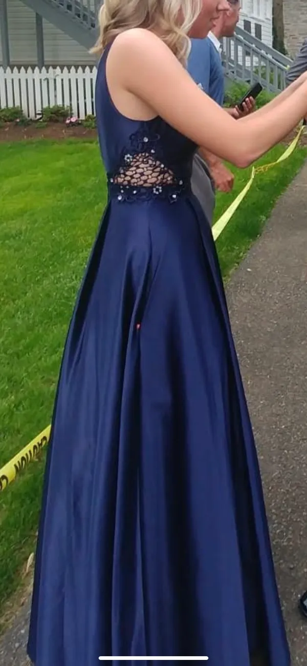 Studio Style Navy Blue Prom Dress - Image 2