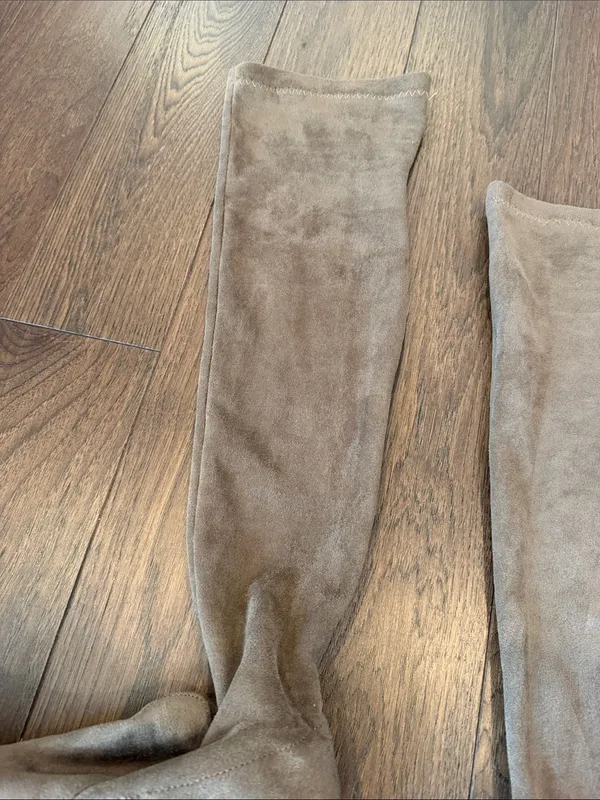 Forever 21 Knee High Pointed-Toe Block Heel Boots in Taupe Size 8 - C27-183 - Image 5