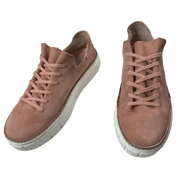 Women’s Vince Camuto Mauve Colored Leather Raiza Platform Sneakers - Image 2