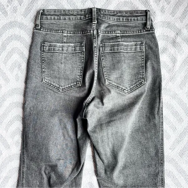 FREE PEOPLE // WE THE FREE High Rise CRVY Cropped Straight Leg Black Jeans 28 - Image 5
