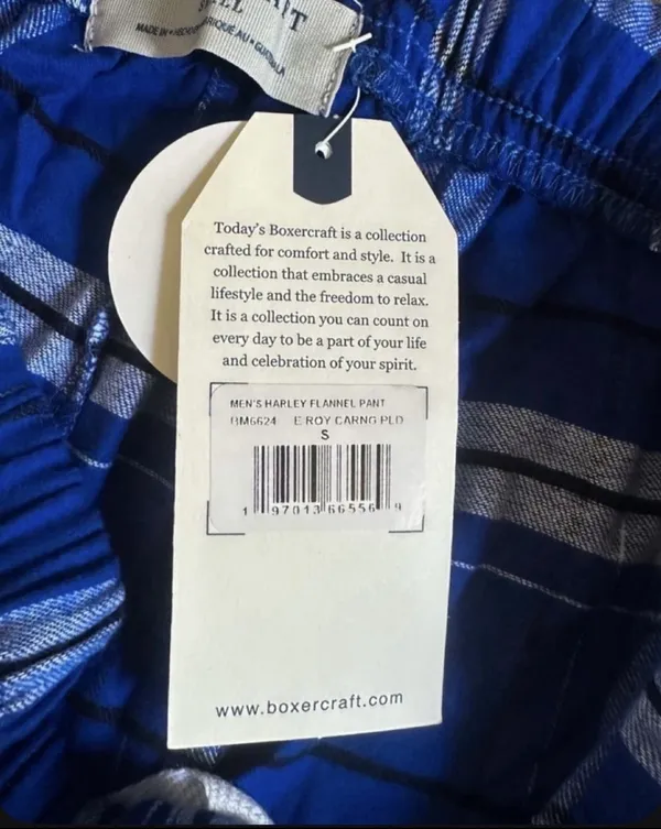 Boxercraft blue, white, and black plaid pajama pants - Image 3