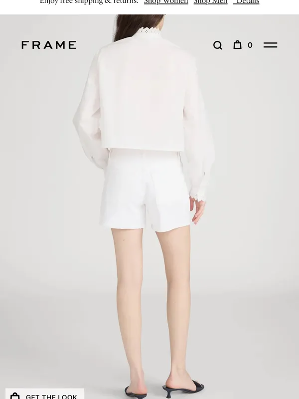 Frame Denim White Mid-Rise Denim Shorts - Image 4