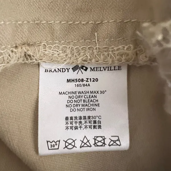 1022 | Brandy Melville Tan Pleated Cargo Utility Mini Skirt Khaki Women OS‎ - Image 4
