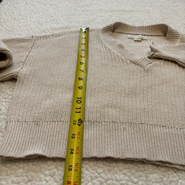 Aeropostale Cropped Ribbed Knit V-Neck Pullover Sweater Coastal Grandmother Fall - Image 5