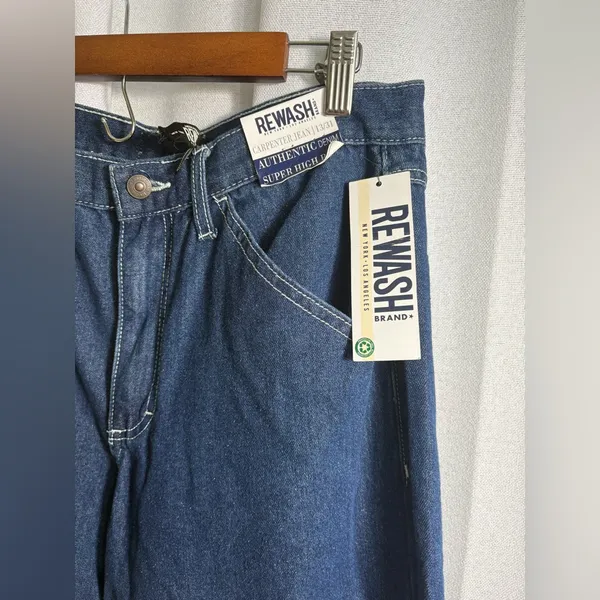 NWT Rewash Carpenter Jeans Denim Dark Wash‎ High Waist size 13 31 NEW! 0441 - Image 2