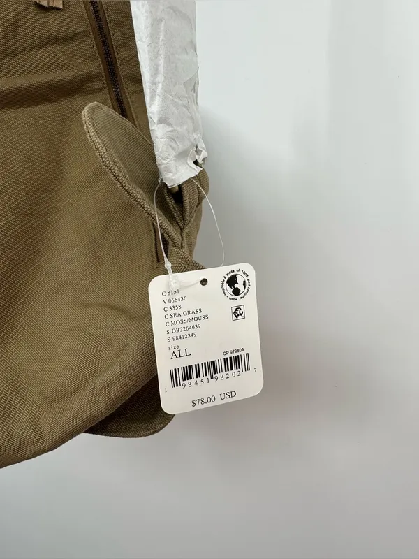 Free People Safari Canvas Crossbody Bag Sea Grass‎ Olive Patchwork NWT - Image 7