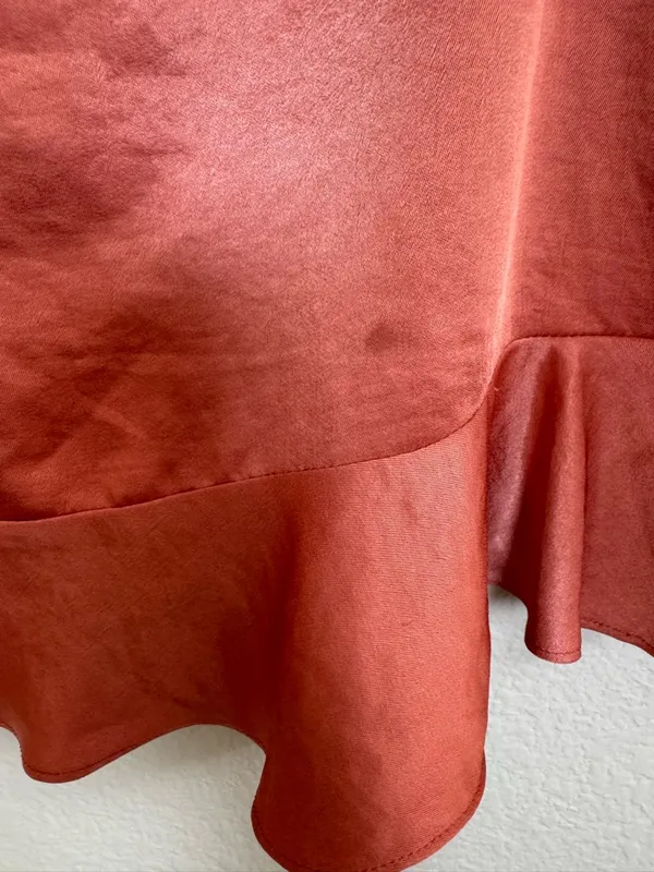 Superdown x Revolve Tammie Off The Shoulder Mini Dress in Rust Satin Large $68 - Image 13
