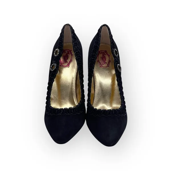 new Hale Bob ☀︎︎ Crystal Cut Out Embellished Pump Heel ☀︎︎ Black Suede ☀︎︎ 6.5M - Image 9